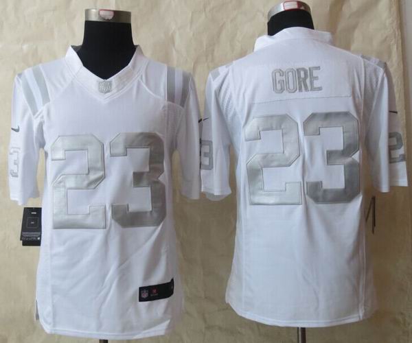 2015 New Nike Indianapolis Colts 23 Gore Platinum White Limited Jerseys