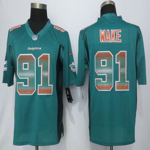 2015 New Nike Miami Dolphins 91 Wake Green Strobe Limited Jersey