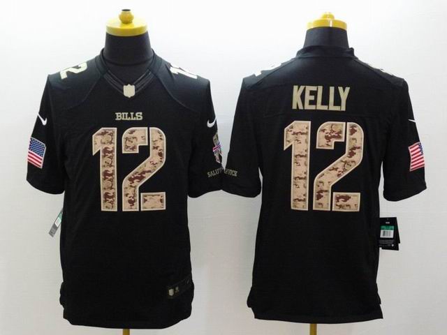 2015 Nike Buffalo Bills 12 Jim Kelly black limited usa flag fashion nfl jersey