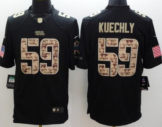 2015 Nike Carolina Panthers 59 Kuechly Anthracite Salute To Service men usa flag Limited Jersey