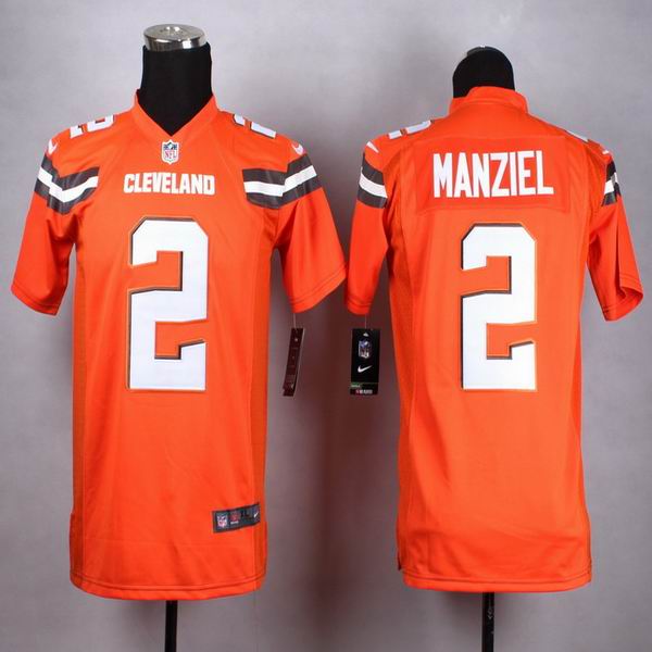 2015 Nike Cleveland Browns 2 Johnny Manziel orange game nfl jerseys