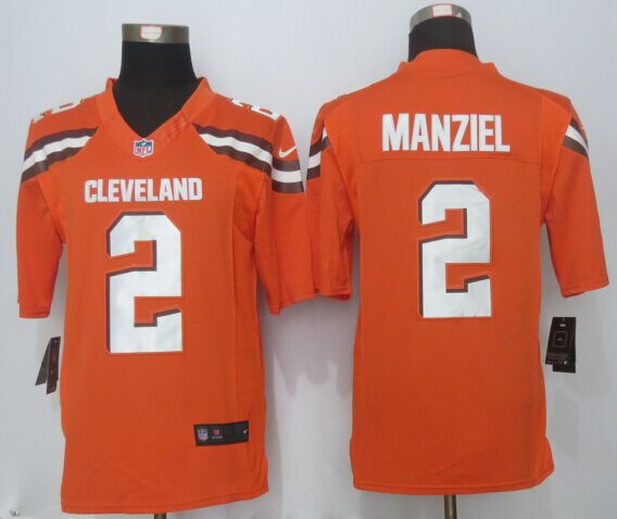 2015 Nike Cleveland Browns 2 Manziel Orange Limited Jerseys