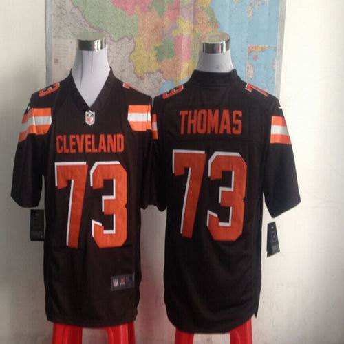 2015 Nike Cleveland Browns Toe Thomas 73 game brown Football Jerseys