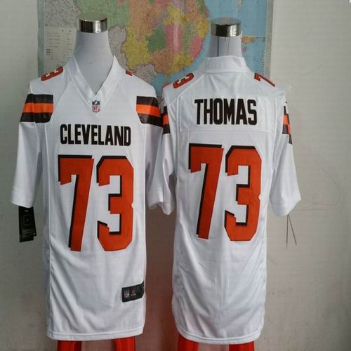 2015 Nike Cleveland Browns Toe Thomas 73 game white Football Jerseys