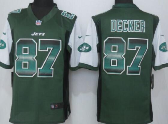 2015 Nike New York Jets 87 Decker Green Strobe Limited Jersey