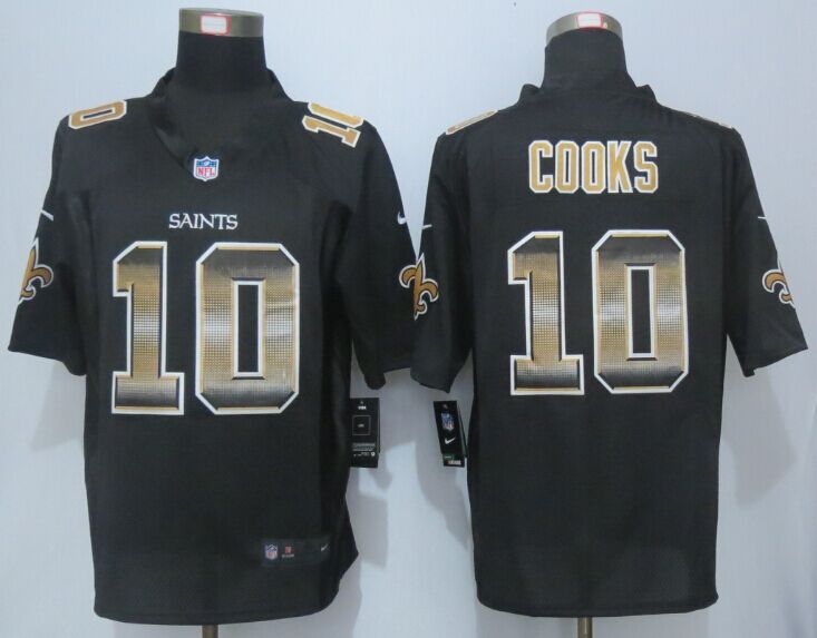 2015 Nike Orleans Saints 10 Cooks Black Strobe Limited Jersey