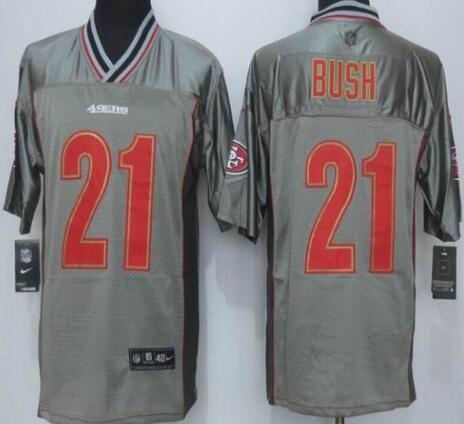2015 Nike San Francisco 49ers 21 Bush Grey Vapor Elite Jerseys