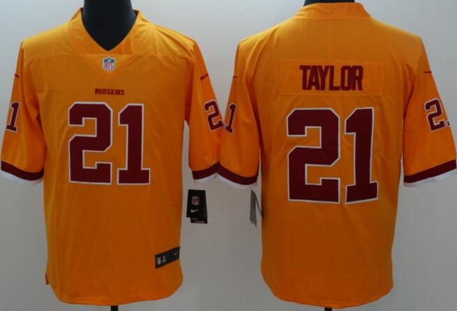 2015 Nike Washington Red Skins 21 Taylor yellow Limited Rush men football Jersey