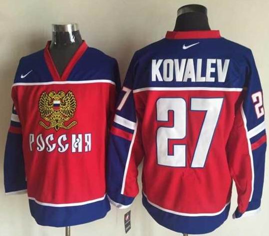 2015 Russia team 27 Alexei Kovalev red men nhl hockey jerseys