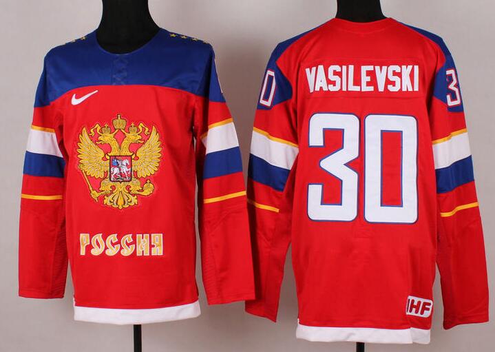 2015 Russia team 30 Vasilevski red men nhl hockey jerseys