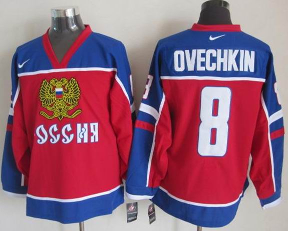 2015 Russia team 8 Alex Ovechkin red Ice men nhl Hockey Jerseys