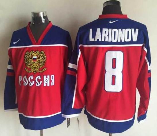 2015 Russia team 8 Lgor Larionov red men nhl hockey jerseys