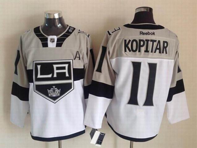 2015 reebok Los Angeles Kings 11 Anze Kopitar gray white men nhl ice hockey  jerseys