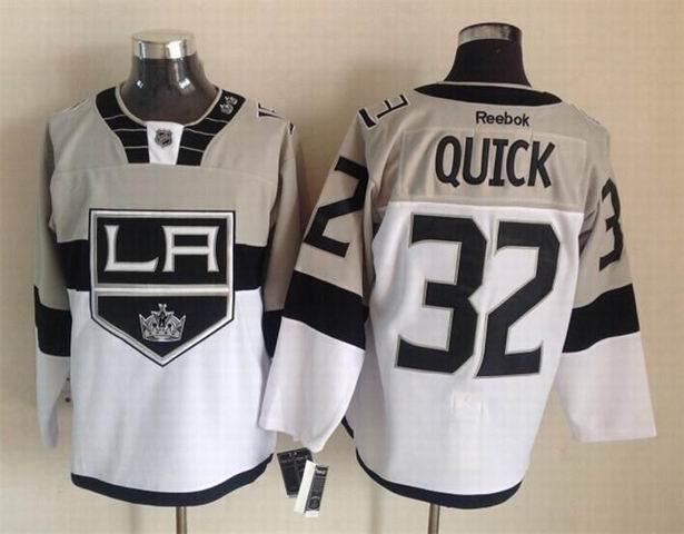 2015 reebok Los Angeles Kings 32 Jonathan Quick gray white men nhl ice hockey  jerseys