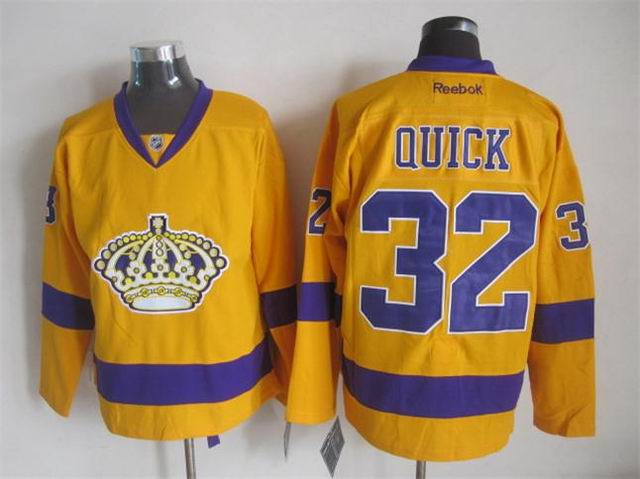 2015 reebok Los Angeles Kings 32 Jonathan Quick yellow men nhl ice hockey  jerseys