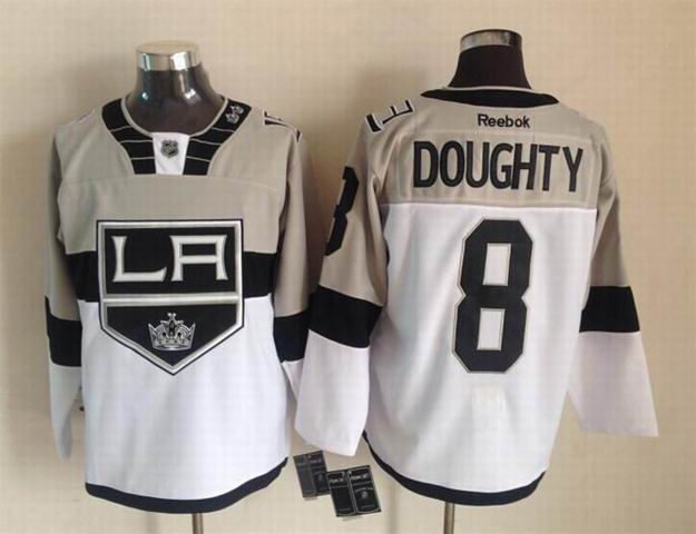 2015 reebok Los Angeles Kings 8 Drew Doughty gray white men nhl ice hockey  jerseys