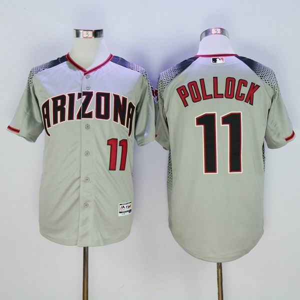 2016 Arizona Diamondbacks 11 A. J. Pollock gray men baseball mlb  jerseys