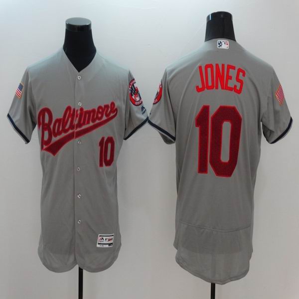 2016 Baltimore Orioles 10 Adam Jones gray usa flag Flexbase Authentic Collection men baseball mlb Jersey(1)