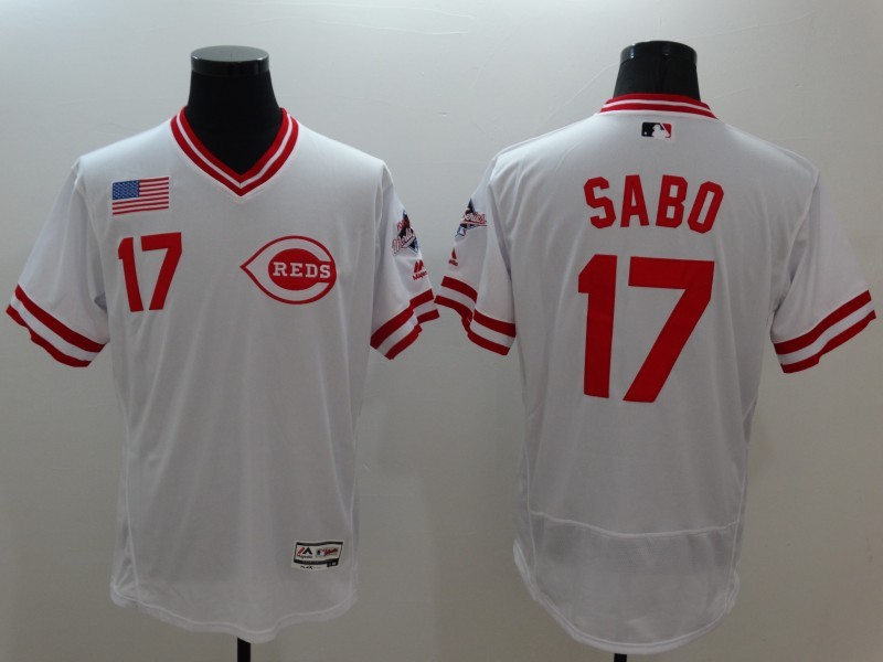 2016 Cincinnati Reds 17 Chris Sabo white elite men baseball mlb jerseys