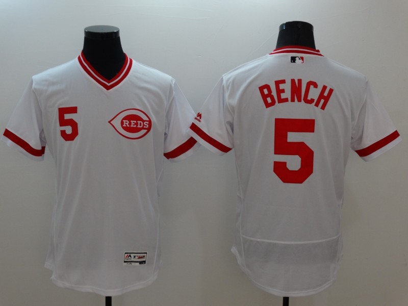 2016 Cincinnati Reds Johnny Bench 5 White elite men baseball mlb jersey