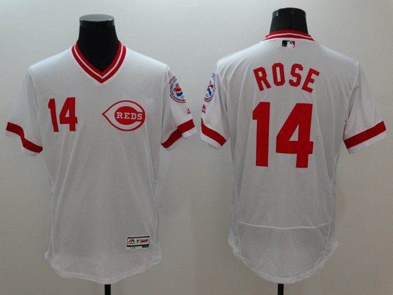 2016 Cincinnati Reds Pete Rose 14 white elite men baseball mlb jersey