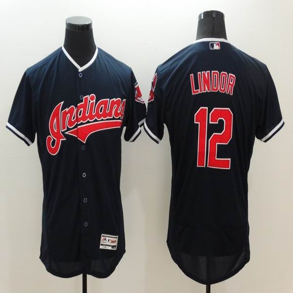 2016 Cleveland Indians 12 Francisco Lindor blue Flexbase Authentic Collection men baseball mlb Jersey