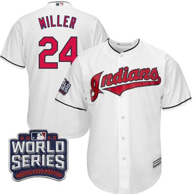 2016 Cleveland Indians Andrew Miller Majestic White Mens World Series Bound Cool Base Jersey