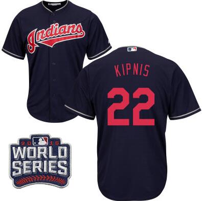 2016 Cleveland Indians Jason Kipnis Majestic Navy Mens World Series Cool Base Jersey