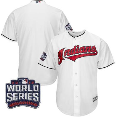 2016 Cleveland Indians Majestic White Mens World Series Bound Cool Base Team Jersey
