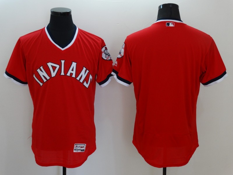 2016 Cleveland Indians blank throwback red Flexbase Authentic Collection men baseball mlb  Jersey
