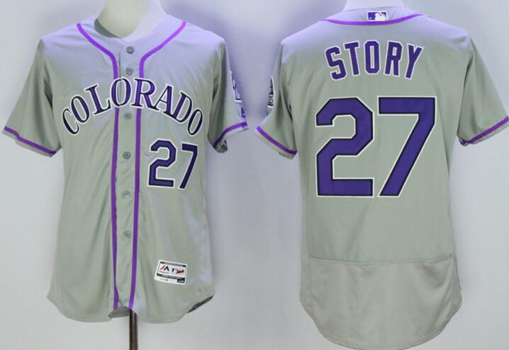 2016 Colorado Rockies 27 Trevor Story gray Flexbase Authentic Collection men baseball mlb Jersey