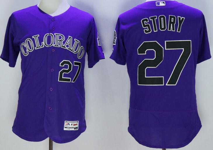 2016 Colorado Rockies 27 Trevor Story purple Flexbase Authentic Collection men baseball mlb Jersey