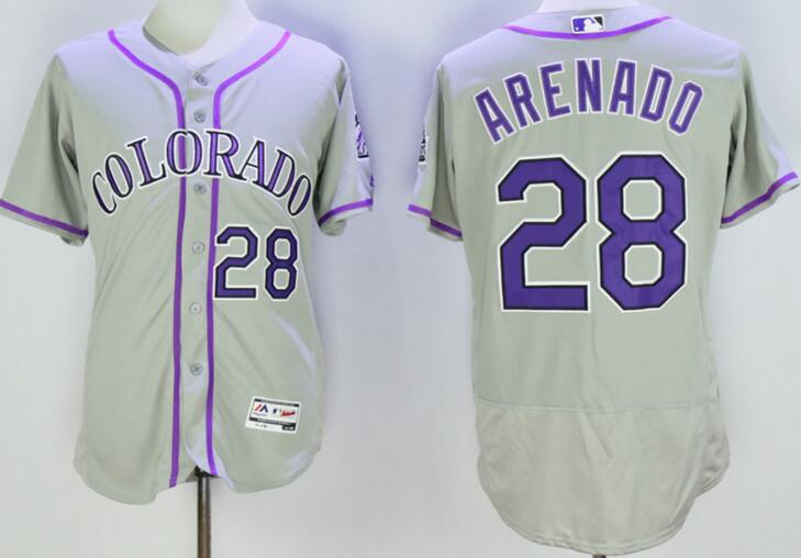 2016 Colorado Rockies 28 Nolan Arenado gray Flexbase Authentic Collection men baseball mlb Jersey