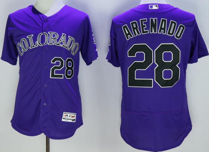 2016 Colorado Rockies 28 Nolan Arenado purple Flexbase Authentic Collection men baseball mlb Jersey