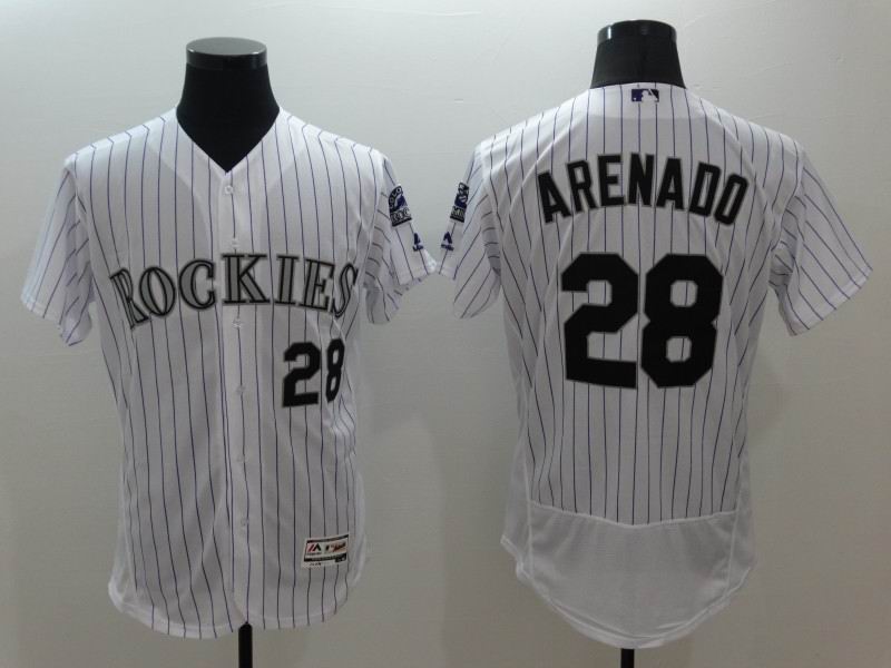 2016 Colorado Rockies 28 Nolan Arenado white Flexbase Authentic Collection men baseball mlb Jersey