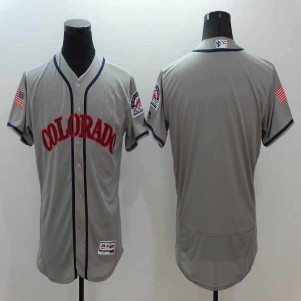 2016 Colorado Rockies blank gray Flexbase Authentic Collection men baseball mlb Jersey