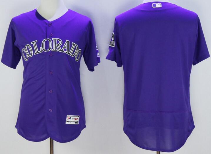 2016 Colorado Rockies blank purple Flexbase Authentic Collection men baseball mlb Jersey