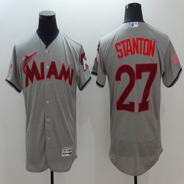 2016 Florida Marlins 27 Mike Stanton gray Flexbase Authentic Collection men baseball mlb Jersey(1)