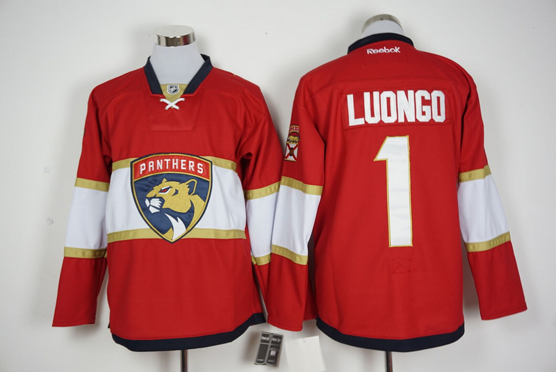 2016 Florida Panthers 1 Roberto Luongo Red men nhl ice hockey  jerseys