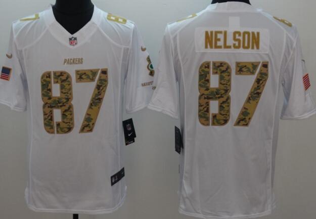 2016 Green Bay Packers Jordy Nelson 87 Nike White Salute To Service Limited Jersey