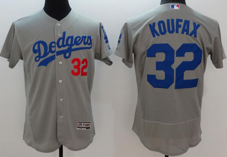 2016 Los Angeles Dodgers 32 Sandy Koufax gray men baseball mlb jerseys