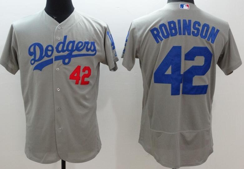 2016 Los Angeles Dodgers 42 Jackie Robinson gray elite men baseball mlb jersey