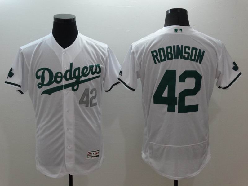 2016 Los Angeles Dodgers 42 white green Flexbase Authentic Collection men baseball mlb Jersey