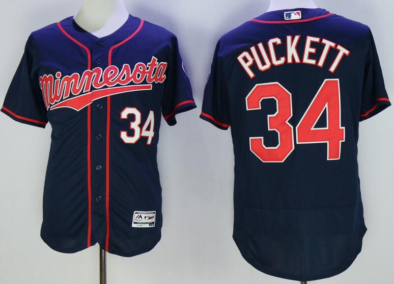 2016 Minnesota Twins 34 kirby puckett blue elite  men mlb baseball jersey