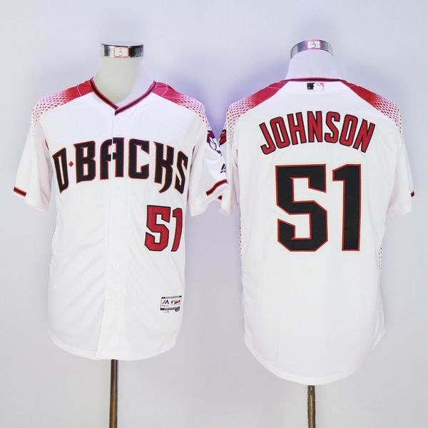 2016 New Arizona Diamondbacks 51 Randy Johnson White Throwback Stitched men baseball mlb Jersey
