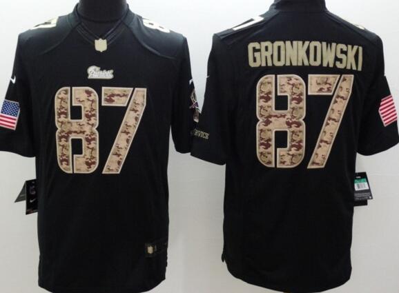2016 New England Patriots 87 Rob Gronkowski Nike black usa falg nfl football Limited Jersey
