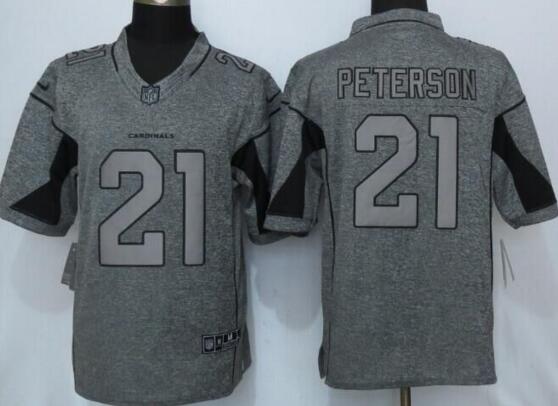 2016 New Nike Arizona Cardinals 21 Peterson Gray Men Stitched Gridiron Gray Limited Jersey