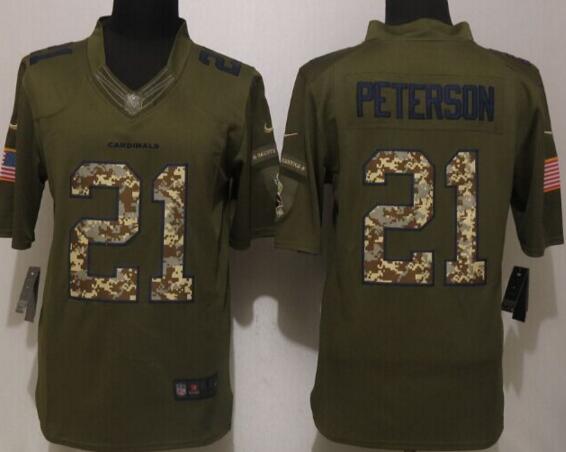 2016 New Nike Arizona Cardinals 21 Peterson Green Salute To Service Limited Jersey