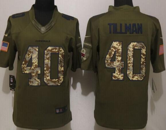 2016 New Nike Arizona Cardinals 40 Tillman Green Salute To Service Limited Jersey