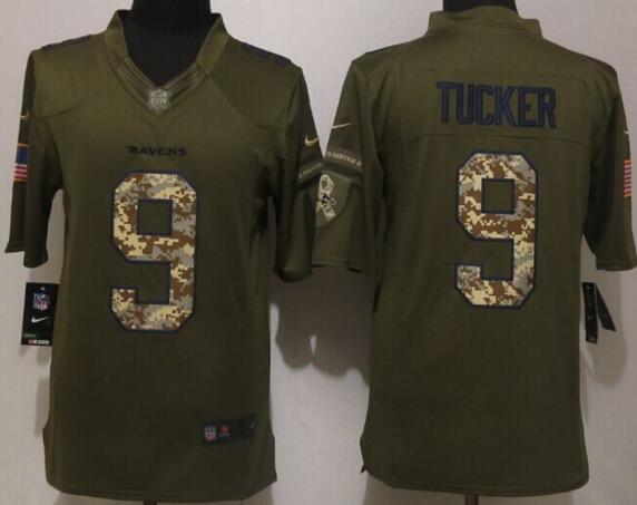 2016 New Nike Baltimore Ravens 9 Tucker Green Salute To Service Limited Jersey